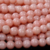Natural Peruvian Pink Opal Gemstone Round 5MM 6MM 7MM 9MM Loose Beads 14.5 inch Full Strand (D126)