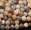 Natural Orange Gray Sunstone Gemstone Grade AA Round 7MM 8MM Loose Beads (D305)