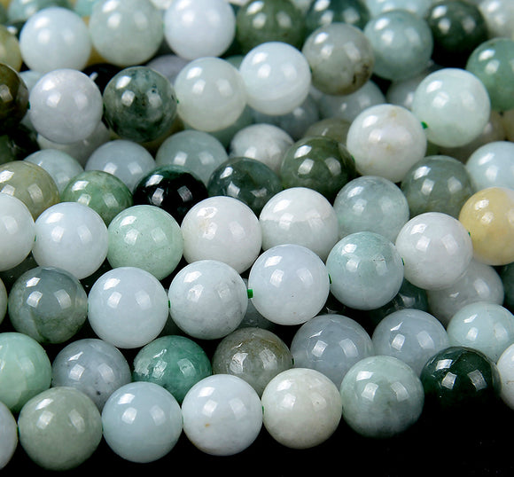 Natural Multi Color Burma Jade Gemstone Grade AAA Round 4MM 5MM 6MM 7MM Loose Beads (D223)