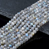 Natural Labradorite Gemstone Grade AAA Micro Faceted Round 2-3MM 4MM Loose Beads 15 inch Full Strand (P57)