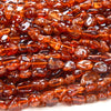 6-8MM Natural Hessonite Garnet Gemstone Grade AAA Pebble Nugget Loose Beads (D341)