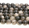 Genuine Silver Obsidian Gemstone Grade AAA Round 6mm 8mm 10mm 12mm Loose Beads (A264)
