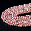3-4MM Argentina Rhodochrosite Gemstone Grade AA Micro Faceted Round Loose Beads 15.5 inch Full Strand (80009553-P45)