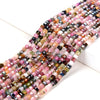 2MM Natural Multi Color Tourmaline Gemstone Grade AAA Micro Faceted Diamond Cut Cube Loose Beads (P39)