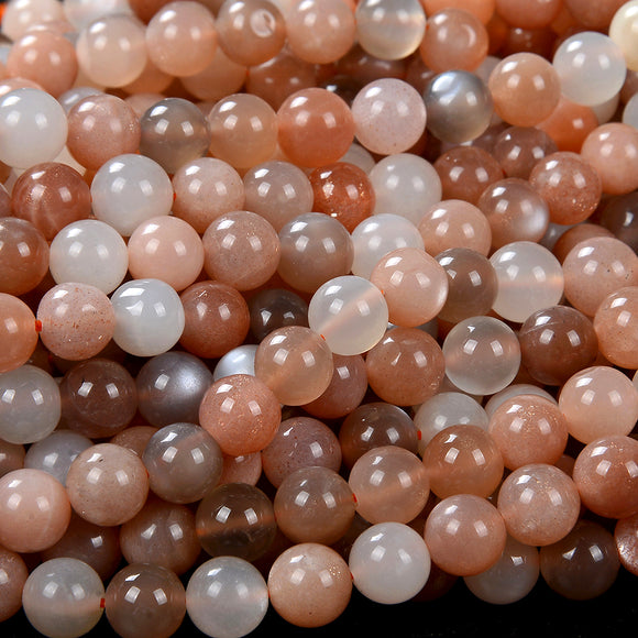 Natural Sunstone Moonstone Gemstone Grade AA Round 6MM 7MM 8MM Loose Beads (D177)