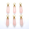 49X15MM Natural Rose Quartz Gemstone Perfume Bottle Pendant Faceted Point, Essential Oil Bottle Beads 1 Bead (80017245-P71)