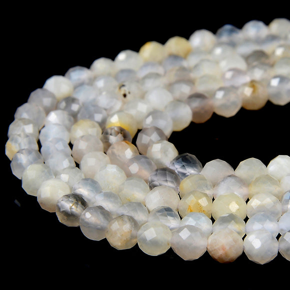 3MM Natural White Moonstone Gemstone Grade A Micro Faceted Round Loose Beads 15 inch Full Strand (80016809-P65)