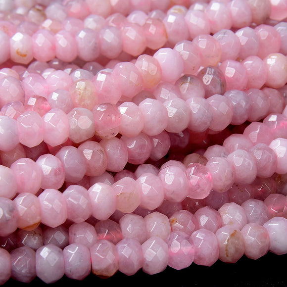 Natural Madagascar Rose Quratz Gemstone Faceted Rondelle 6X4MM 8X5MM Loose Beads (D180)
