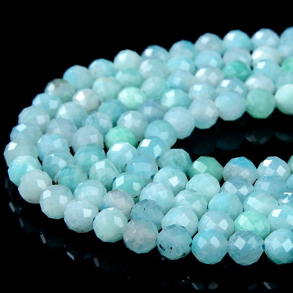5MM Natural Amazonite Gemstone Grade AA Micro Faceted Round Loose Beads 15 inch Full Strand (80016338-P58)
