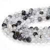 4MM Natural Black Rutilated Quartz Gemstone Grade AAA Micro Faceted Round Loose Beads 15 inch Full Strand (80009428-P32)