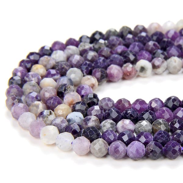 3MM Natural Purple Sugilite Gemstone Grade A Micro Faceted Round Loose Beads 15 inch Full Strand (80009275-P28)