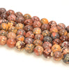 6mm Leopard Skin Jasper Gemstone Yellow Red Round Loose Beads 15 inch Full Strand (80005929-M34)