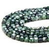 4MM Natural Green Moss Agate Gemstone Grade AAA Micro Faceted Diamond Cut Cube Loose Beads (P41)