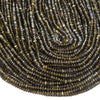 3X2MM Natural Golden Obsidian Gemstone Grade AAA Bicone Faceted Rondelle Saucer Loose Beads 15.5 inch Full Strand (80009469-P34)