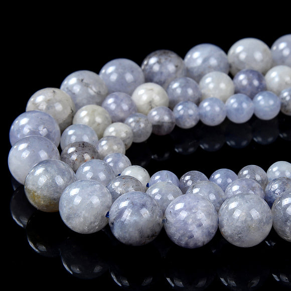 Natural Iolite Lavender Blue Gemstone Grade A Round 6MM 7MM 8MM 9MM 10MM Loose Beads (D200)
