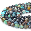 Natural Turquoise Gemstone Grade A Micro Faceted Round 4MM 5MM 6MM Loose Beads (P67)