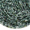 4MM Natural Green Moss Agate Gemstone Grade AA Micro Faceted Diamond Cut Cube Loose Beads (P40)