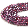 Natural Purple Red Garnet Gemstone Grade AA Micro Faceted Round 1MM 2MM Loose Beads 15 inch Full Strand (P49)