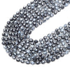 6MM Snowflake Obsidian Gemstone Grade AAA Faceted Prism Double Point Cut Loose Beads (D212)
