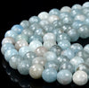 10MM Natural Aquamarine Gemstone Grade A Faceted Round Loose Beads (D334)