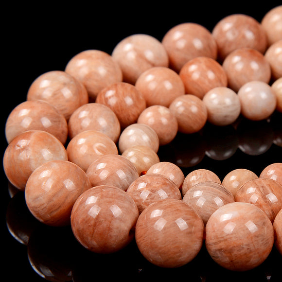 Natural Orange Feldspar Sunstone Gemstone Grade AA Round 5MM 6MM 7MM 8MM 9MM 10MM Loose Beads (D307)