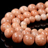 Natural Orange Feldspar Sunstone Gemstone Grade AA Round 5MM 6MM 7MM 8MM 9MM 10MM Loose Beads (D307)