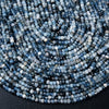 4X3MM Natural Rare Devil Blue Aquamarine Gemstone Grade AA Micro Faceted Rondelle Loose Beads (P36)