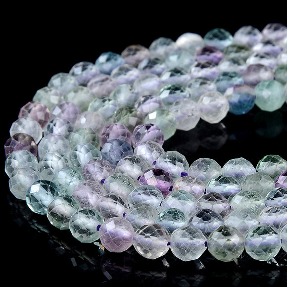 Natural Fluorite Gemstone Grade AA Micro Faceted Round 3MM 5MM Loose Beads 15 Inch Full Strand (P67)