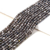 4X3MM Natural Silver Obsidian Gemstone Grade AAA Micro Faceted Rondelle Loose Beads 15 inch Full Strand (80016402-P62)