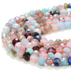 3-4MM Natural Multi Color Mix Stones Gemstone Grade Micro Faceted Round Loose Beads 15 inch Full Strand (80016318-P56)