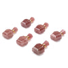 34X20X12MM Natural Strawberry Quartz Gemstone Perfume Bottle Pendant Faceted, Essential Oil Bottle Beads 1 Bead (80017228-P70)