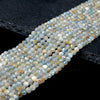Rare Argentina Lemurian Aquatine Calcite Gemstone Grade AA Micro Faceted Round 3MM 4MM Loose Beads 15 Inch Full Strand (P66)