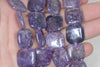 18X18mm Purple Lepidolite Gemstone Grade AA Square Loose Beads 16 inch Full Strand (90188257-670)