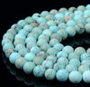 Matte Turquoise Blue Green Gemstone Round 3MM 4MM 6MM Loose Beads 15 inch Full Strand (D294)