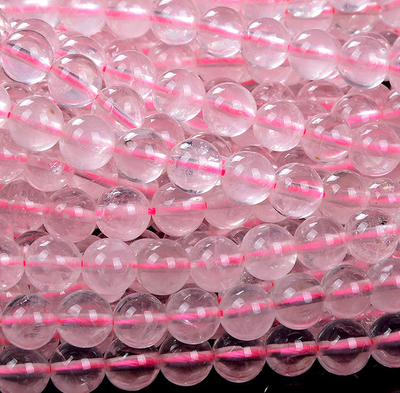Natural Translucent Madagascar Rose Quartz Gemstone Grade AAA Round 6MM 8MM 10MM 12MM Loose Beads (D259)