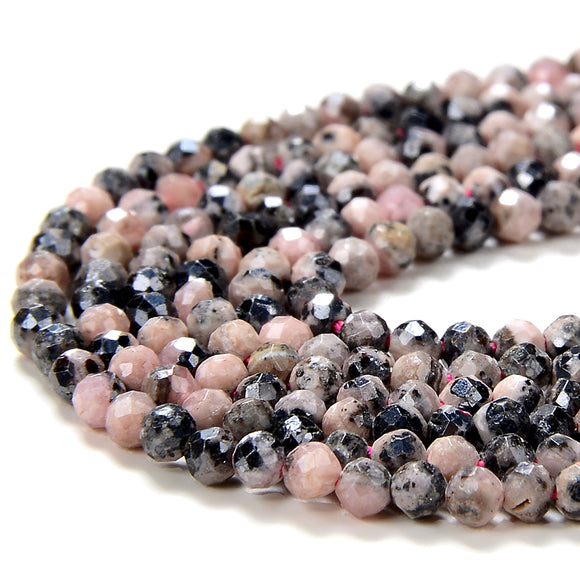 2MM Natural Rhodonite Gemstone Grade A Micro Faceted Round Loose Beads 15 inch Full Strand (80016209-P49)