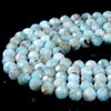 Natural Larimar Gemstone Grade A Micro Faceted Round 2MM 3MM 5MM Loose Beads 15 inch Full Strand (P52)