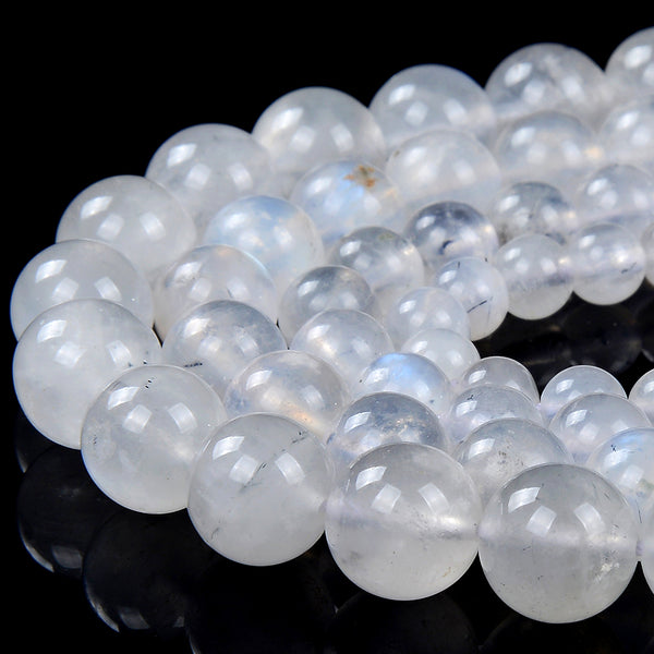 Natural Rainbow Moonstone Gemstone Grade AA Round 7MM 8MM Loose Beads (D384)