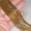 1X1MM Gold Hematite Gemstone Round Tube Loose Beads 16 inch Full Strand (80000001-A36)