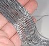 1X1MM Silver Hematite Gemstone Round Tube Loose Beads 16 inch Full Strand (80000002-A36)