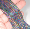 1X1MM Rainbow Hematite Gemstone Round Tube Loose Beads 16 inch Full Strand (80000004-A36)