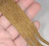 1X1MM Matte Gold Hematite Gemstone Round Tube Loose Beads 16 inch Full Strand (80000008-A36)