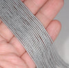 1X1MM Matte Silver Hematite Gemstone Round Tube Loose Beads 16 inch Full Strand (80000009-A36)