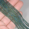 1X1MM Matte Green Hematite Gemstone Round Tube Loose Beads 16 inch Full Strand (80000012-A36)