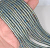 4X1MM Matte Green Hematite Gemstone Heishi Wave Rondelle Slice Loose Beads 16 inch Full Strand (80000032-A36)