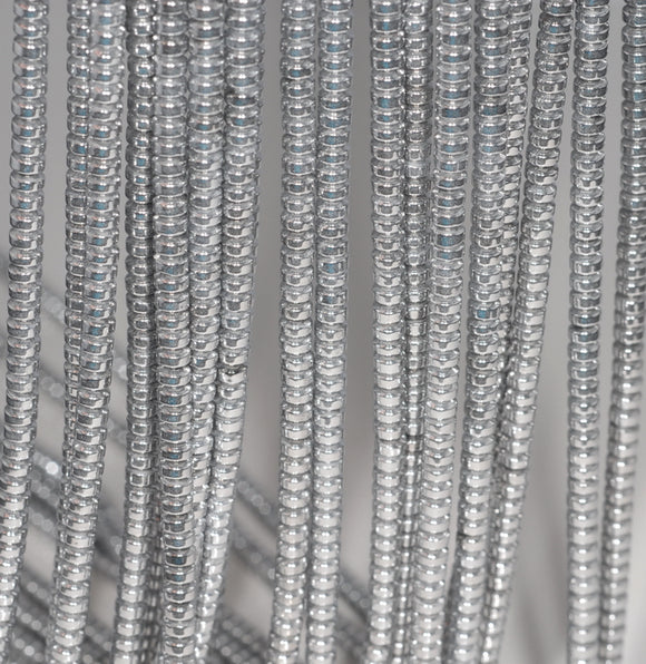 3X2MM Silver Hematite Gemstone Rondelle Loose Beads 16 inch Full Strand (80000037-A36)