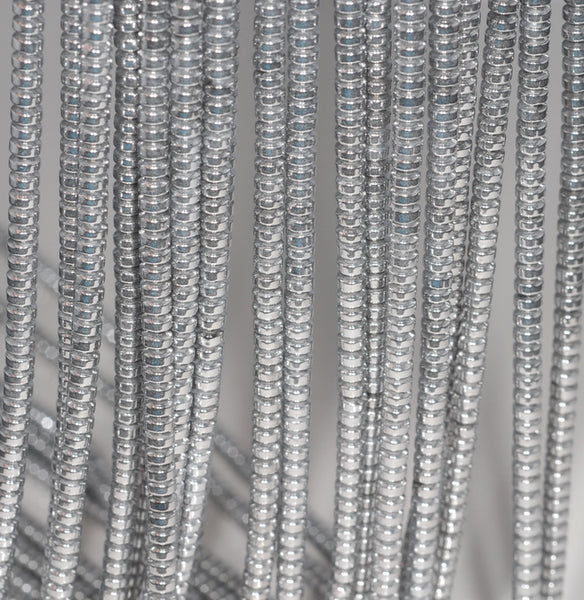 3X2MM Silver Hematite Gemstone Rondelle Loose Beads 16 inch Full Strand (80000037-A36)