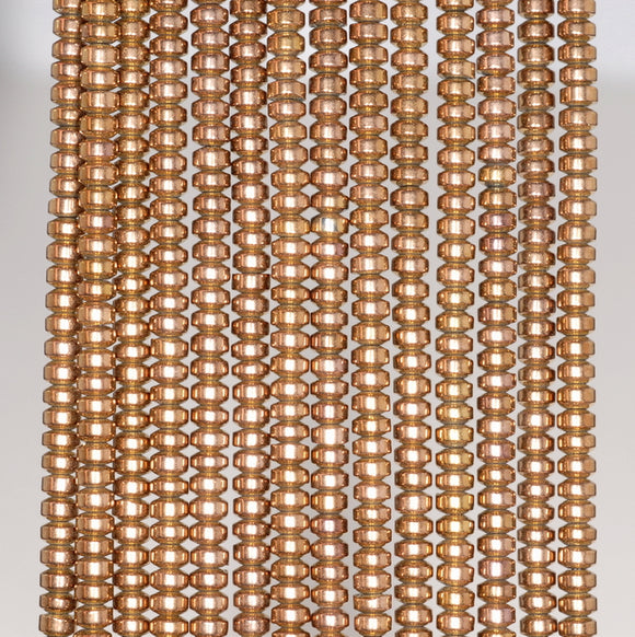 3X2MM Bronze Hematite Gemstone Rondelle Loose Beads 16 inch Full Strand (80000038-A37)