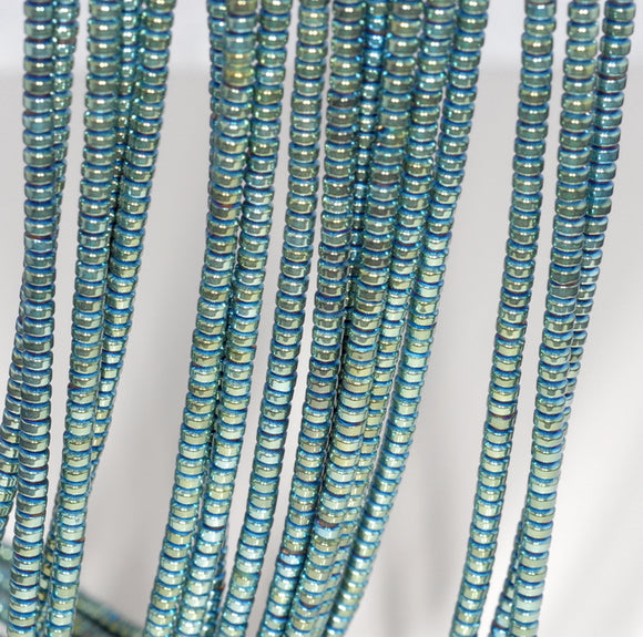 3X2MM Green Hematite Gemstone Rondelle Loose Beads 16 inch Full Strand (80000040-A37)