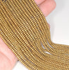 3X2MM Matte Gold Hematite Gemstone Rondelle Loose Beads 16 inch Full Strand (80000042-A37)